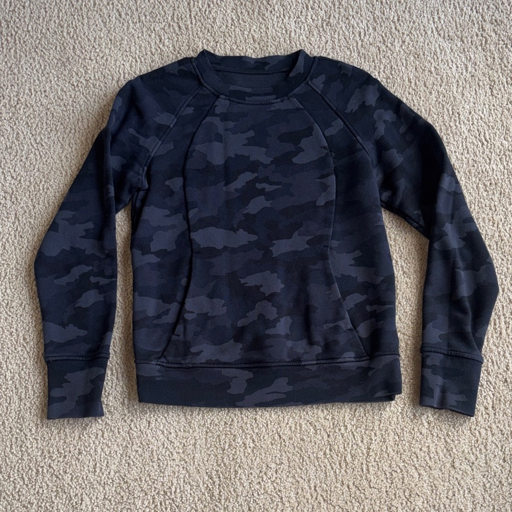 Lululemon Black Camo Scuba Crewneck Sweatshirt